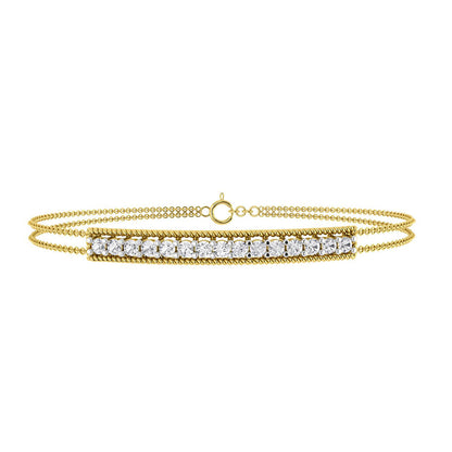 La marque-M White Diamond Bar Wrap Bracelet