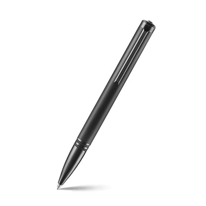 Lapis Bard Contemporary Torque Ballpoint Pen - Matte Black with Shiny Black Trim