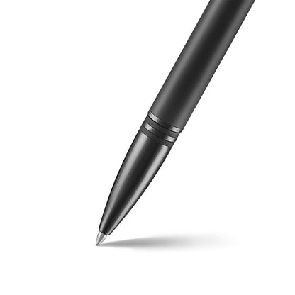 Lapis Bard Contemporary Torque Ballpoint Pen - Matte Black with Shiny Black Trim