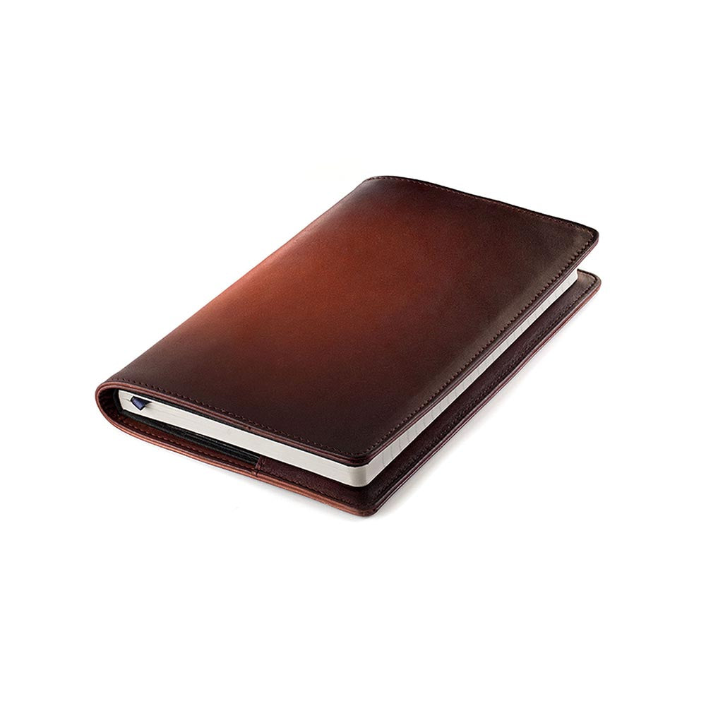 Lapis Bard A5-Size Leather Notebook Jacket - Cognac