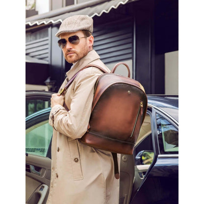 Lapis Bard Ducorium Hampton 14Inch Laptop Backpack Bag - Brown