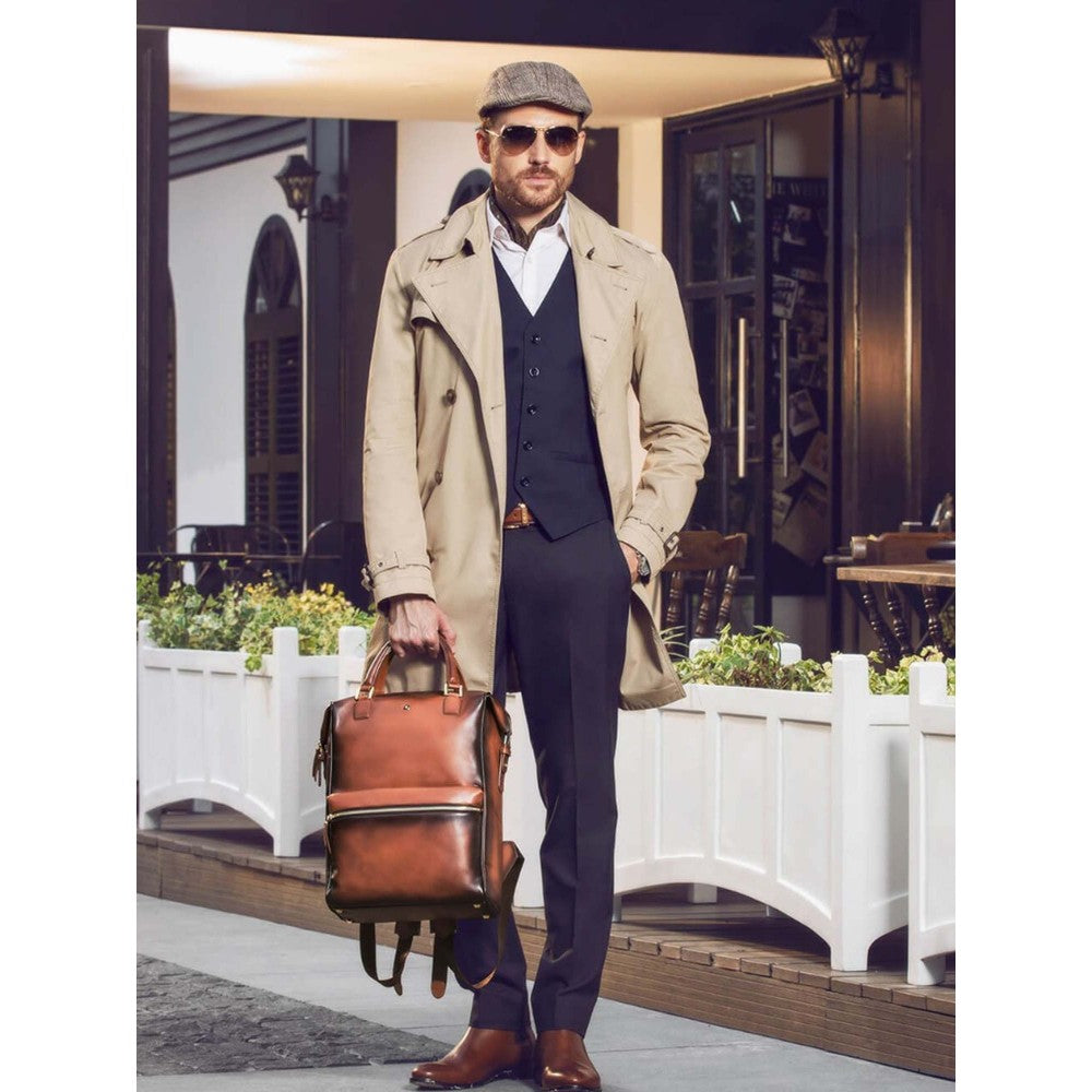 Lapis Bard Ducorium Roxton 15Inch Laptop Backpack Bag - Brown