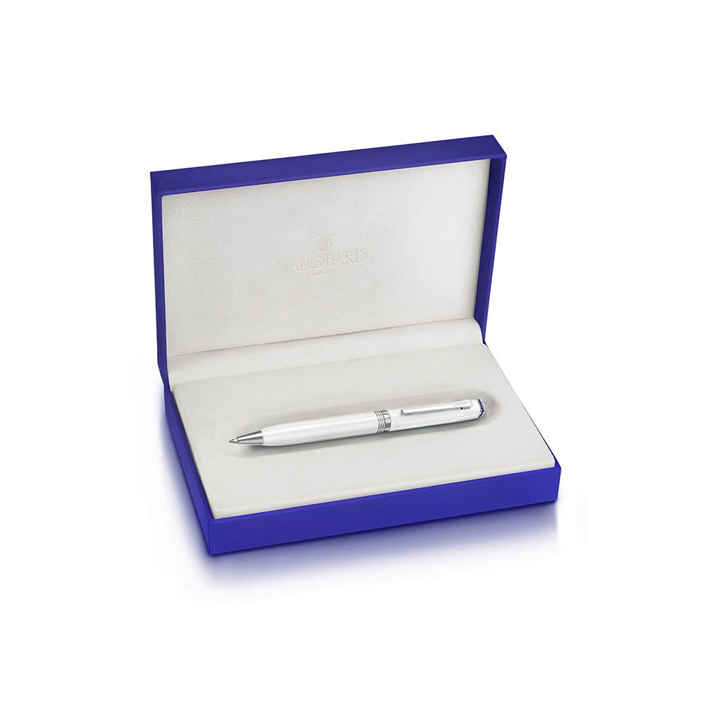 Lapis Bard Contemporary Ballpoint Pen - Pearl With Chrome Trim