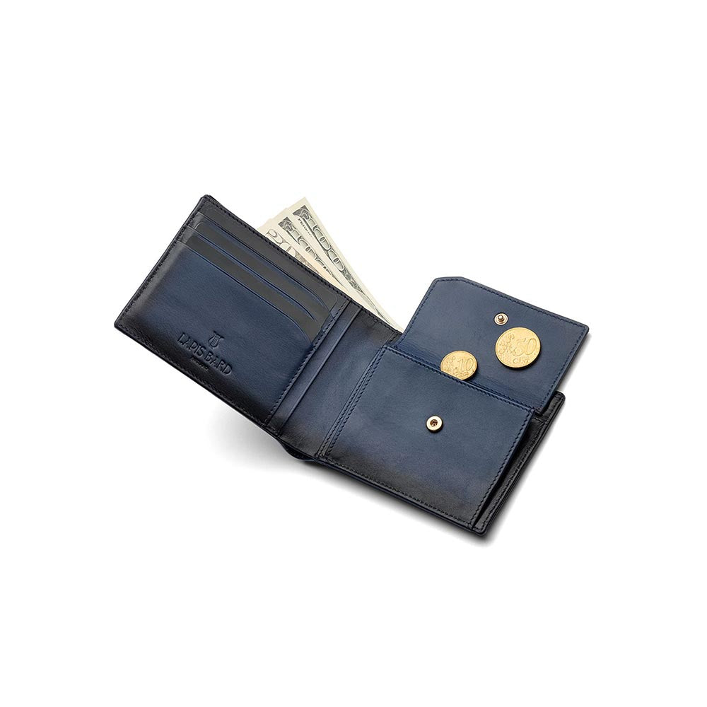 Lapis Bard Ducorium Bi-Fold Wallet With Coin Pocket - Blue