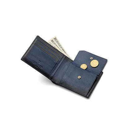 Lapis Bard Ducorium Bi-Fold Wallet With Coin Pocket - Blue