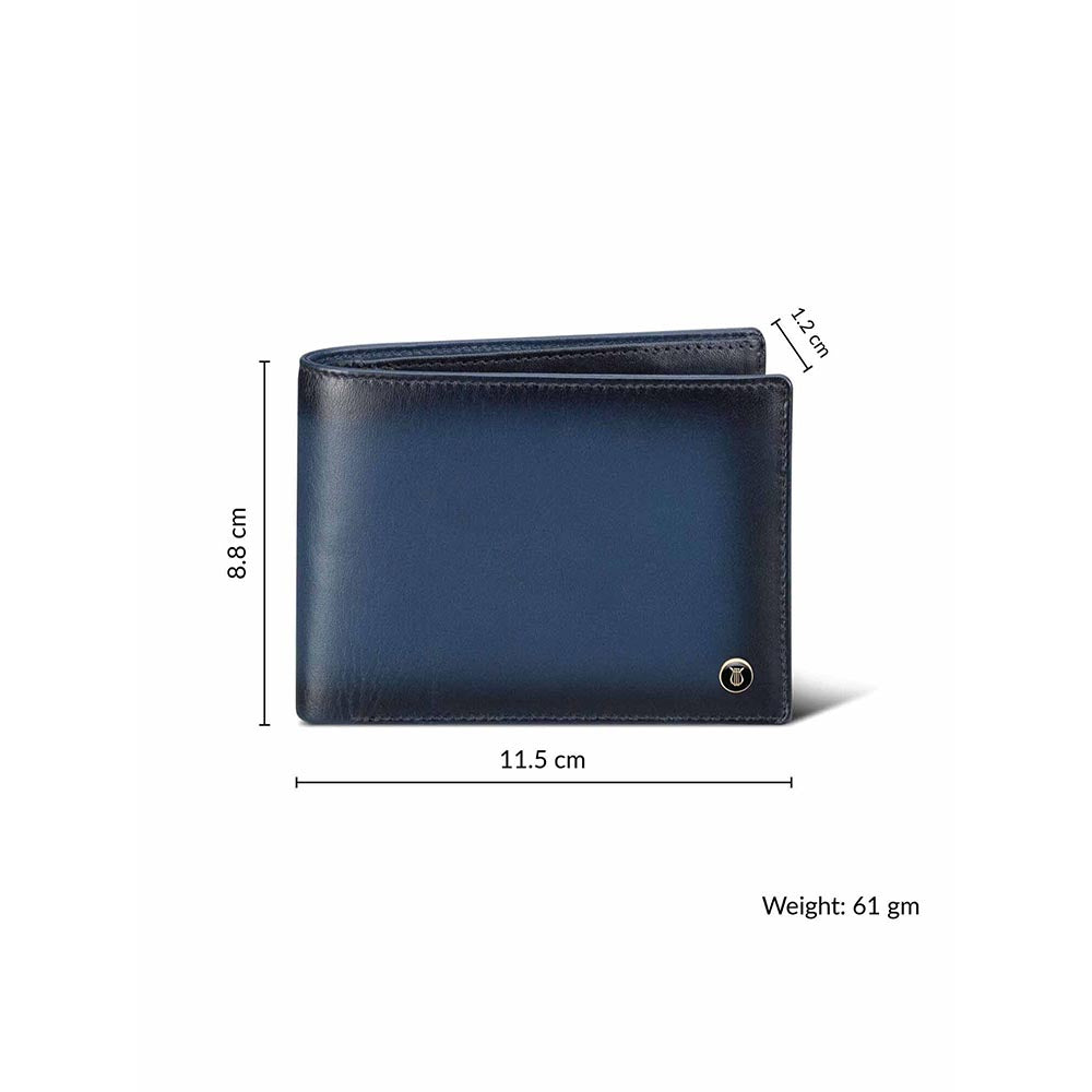 Lapis Bard Ducorium Bi-Fold Wallet With Coin Pocket - Blue