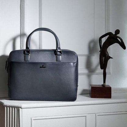 Lapis Bard Ducorium Leather Spencer 14-inch Laptop Briefcase Graphite
