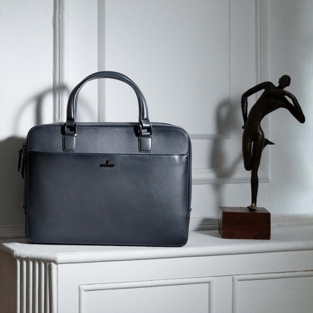 Lapis Bard Ducorium Leather Chester 14-inch Laptop Business Bag Graphite