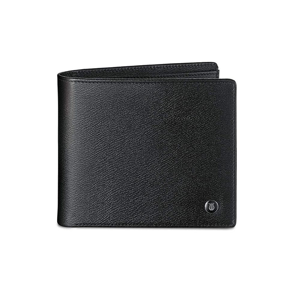 Lapis Bard Belgravia Bifold Coin Pouch Wallet With Additional Card Sleeve With RFID - Black