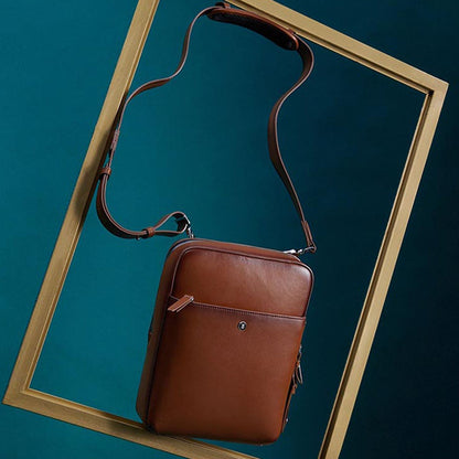 Lapis Bard Ducorium Kent Crossbody Travel Bag - Cognac Brown