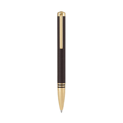 Lapis Bard Torque Artis Leather Ballpoint Pen - Brown with Gold Trims