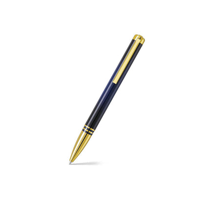 Lapis Bard Contemporary Torque Ballpoint Pen - Blue with Gold Trims