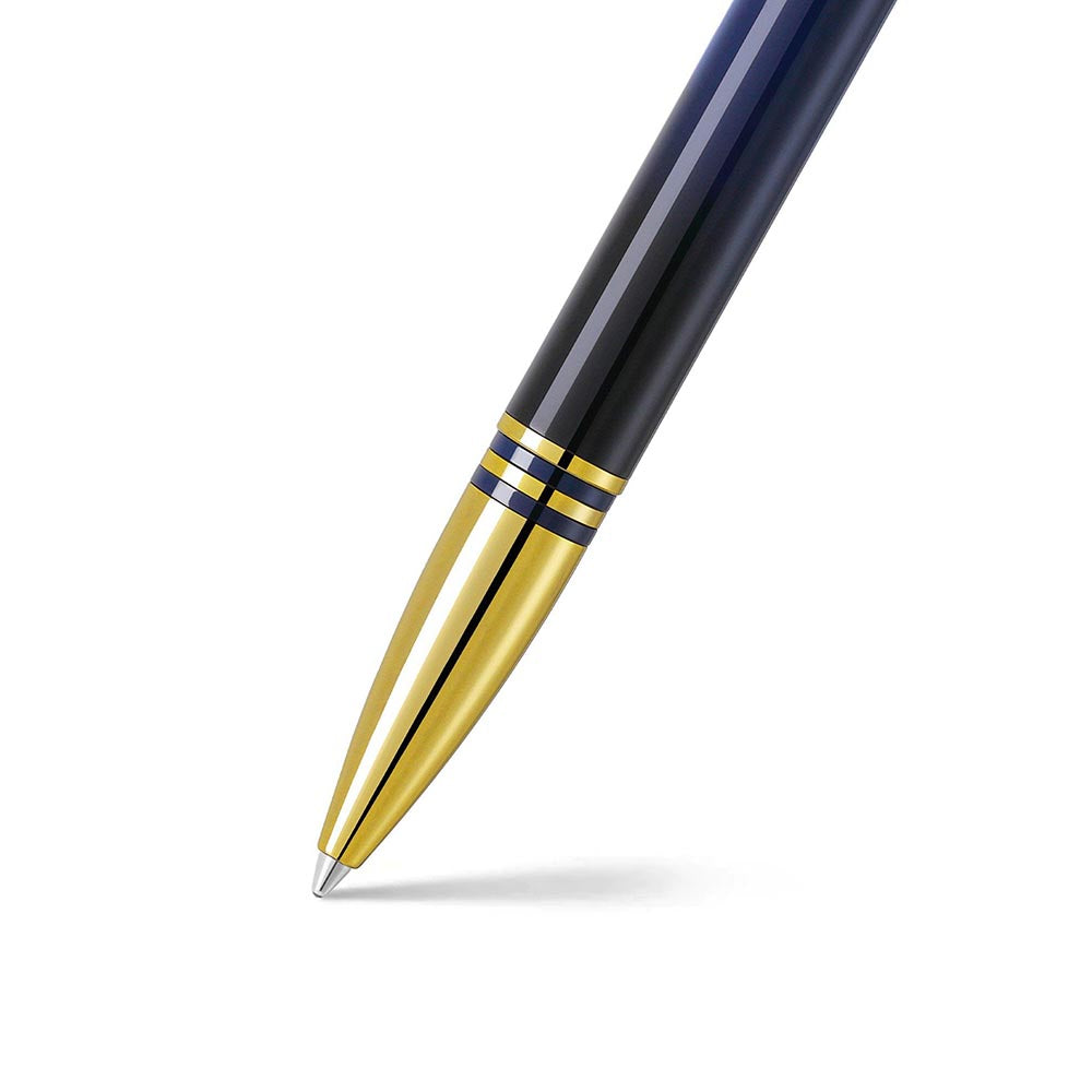Lapis Bard Contemporary Torque Ballpoint Pen - Blue with Gold Trims