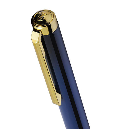 Lapis Bard Contemporary Torque Ballpoint Pen - Blue with Gold Trims