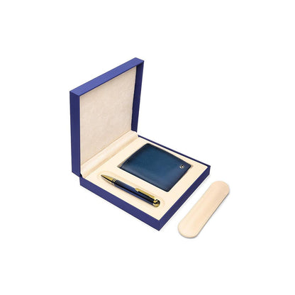 Lapis Bard Gift Set Blue Torque Ball Pen with Ducorium Business Card Holder