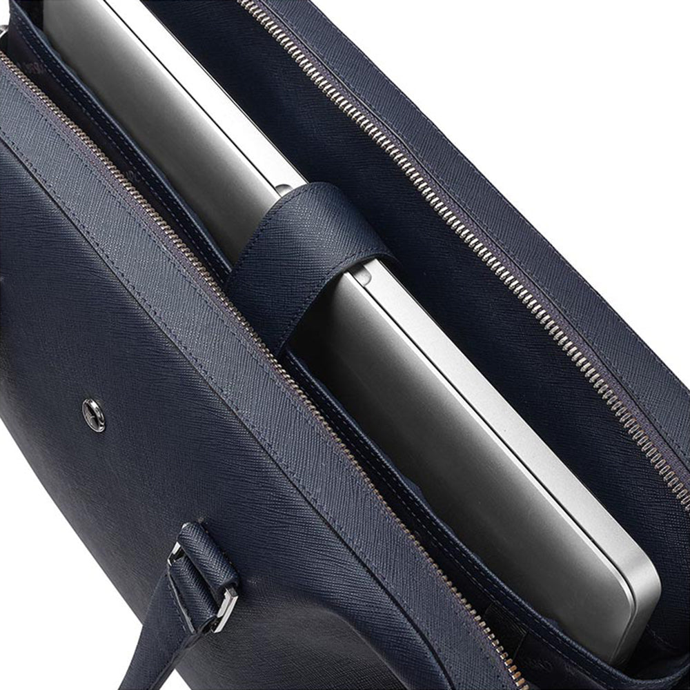 Lapis Bard Navy Stanford Austin 14-inch Slim Laptop Bag with Detachable Belt