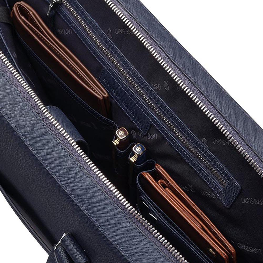 Lapis Bard Navy Stanford Austin 14-inch Slim Laptop Bag with Detachable Belt
