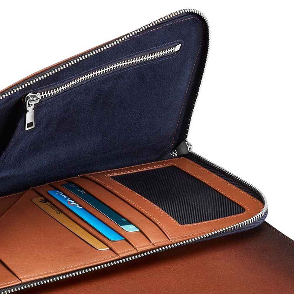 Lapis Bard Ducorium Leather Bexley 13-inch Chrome Trims Laptop Sleeve with Detachable Belt