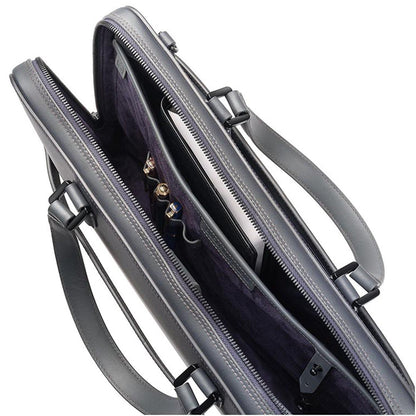 Lapis Bard Ducorium Leather Spencer 15-inch Laptop Briefcase - Graphite with Detachable Belt