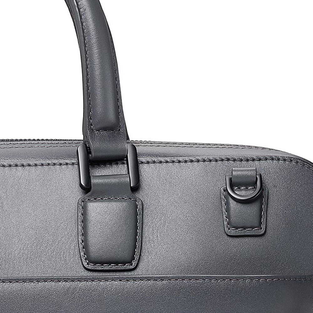 Lapis Bard Ducorium Leather Spencer 15-inch Laptop Briefcase - Graphite with Detachable Belt
