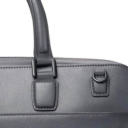 Lapis Bard Ducorium Leather Spencer 15-inch Laptop Briefcase - Graphite with Detachable Belt
