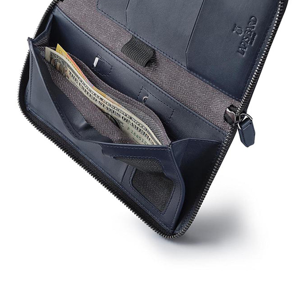 Lapis Bard Enigma Passport Wallet - Navy