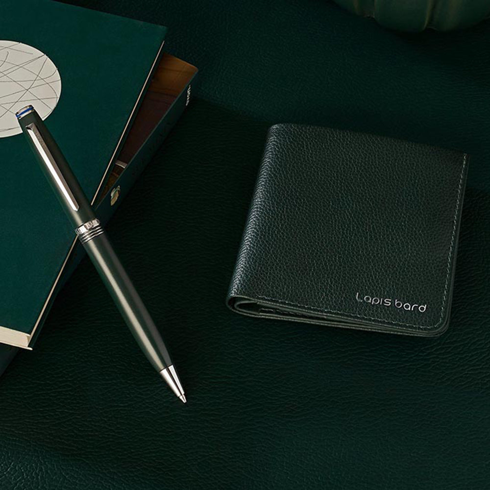 Lapis Bard Contemporary Verdant Ballpoint Pen with Wallet