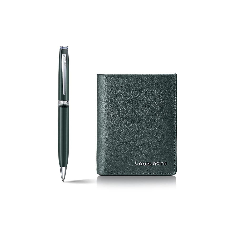 Lapis Bard Contemporary Verdant Ballpoint Pen with Wallet