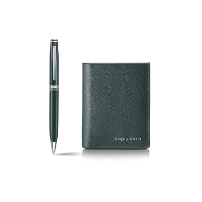 Lapis Bard Contemporary Verdant Ballpoint Pen with Wallet