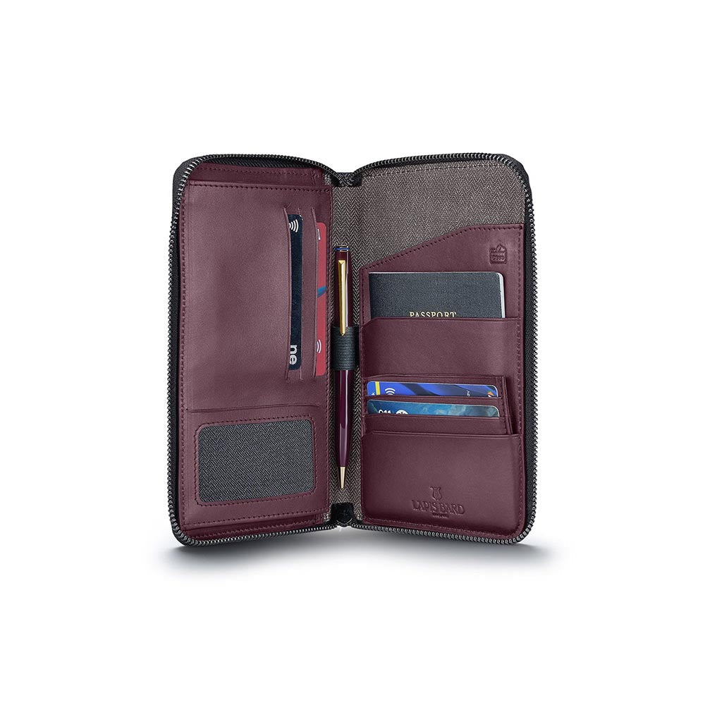 Lapis Bard Enigma Passport Holder - Burgundy