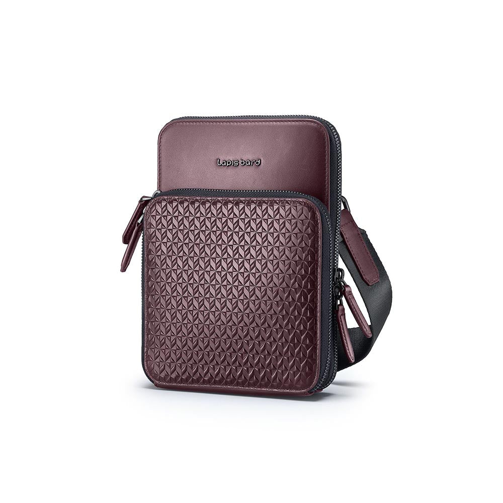 Lapis Bard Enigma Crossbody Bag - Burgundy