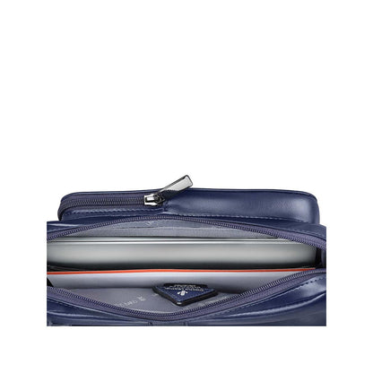 Lapis Bard Crossover Desert Bloom Cactus Leather Laptop Bag With Shoulder Strap - Navy Blue