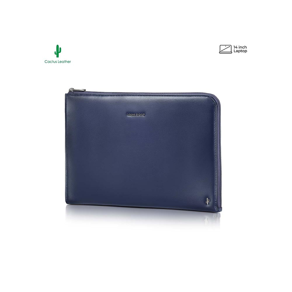 Lapis Bard Crossover Desert Bloom Cactus Leather Laptop Sleeve - Navy Blue