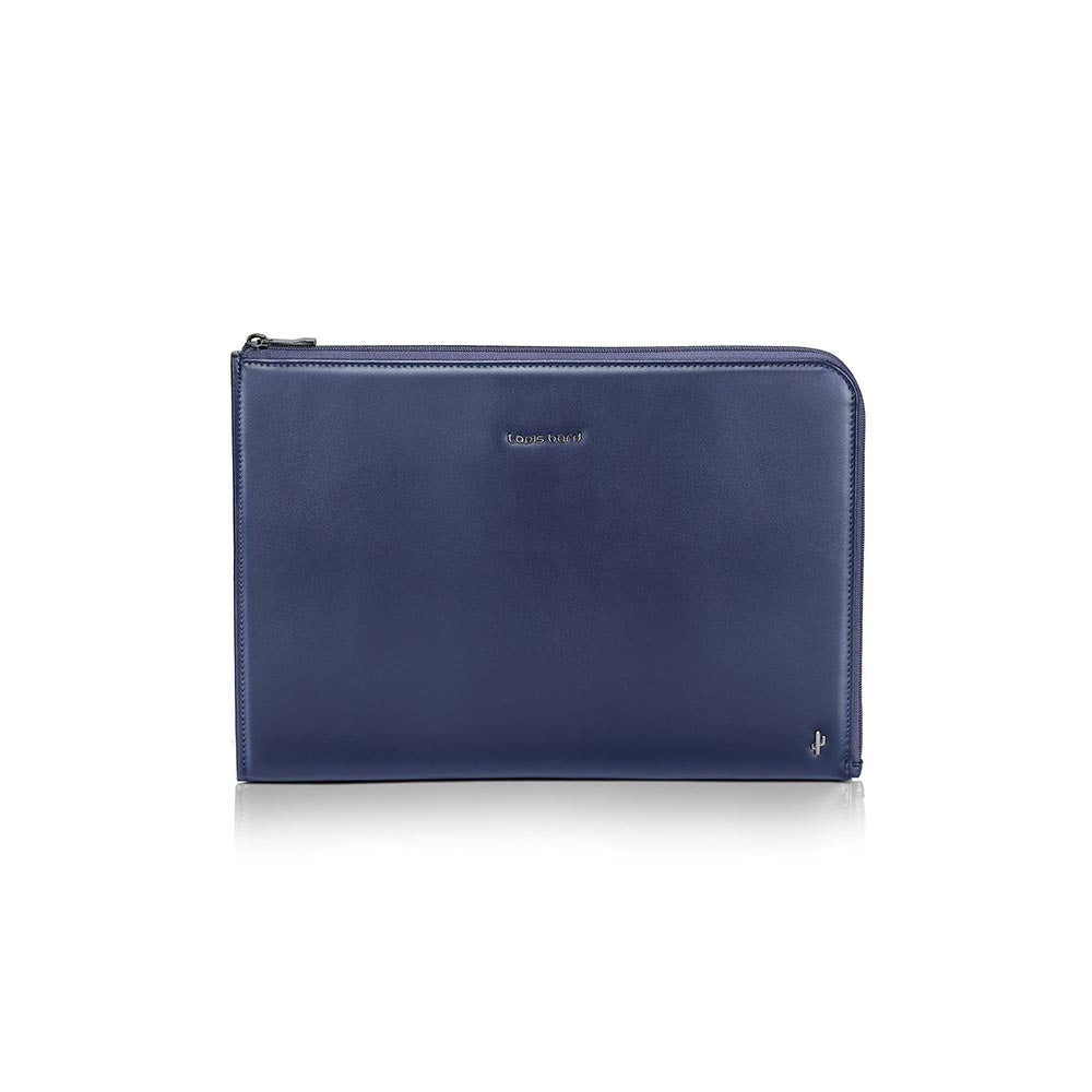 Lapis Bard Crossover Desert Bloom Cactus Leather Laptop Sleeve - Navy Blue