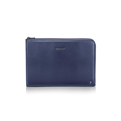 Lapis Bard Crossover Desert Bloom Cactus Leather Laptop Sleeve - Navy Blue