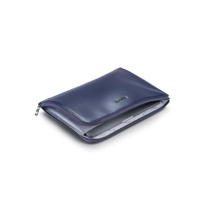 Lapis Bard Crossover Desert Bloom Cactus Leather Laptop Sleeve - Navy Blue
