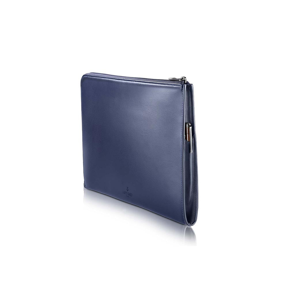 Lapis Bard Crossover Desert Bloom Cactus Leather Laptop Sleeve - Navy Blue