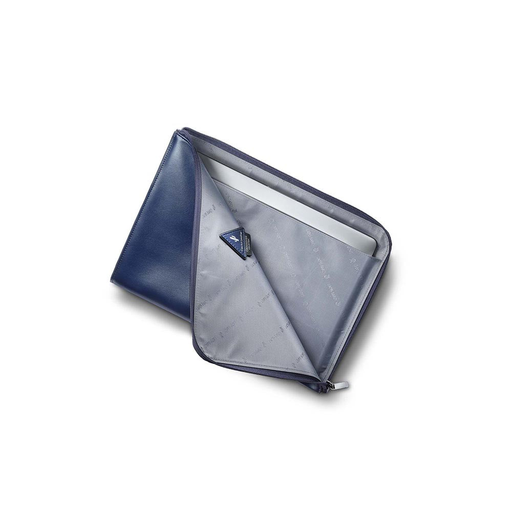 Lapis Bard Crossover Desert Bloom Cactus Leather Laptop Sleeve - Navy Blue