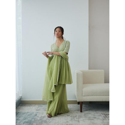 Lavanya Ahuja New Leaf Kurta and Sharara with Dupatta (Set of 3)