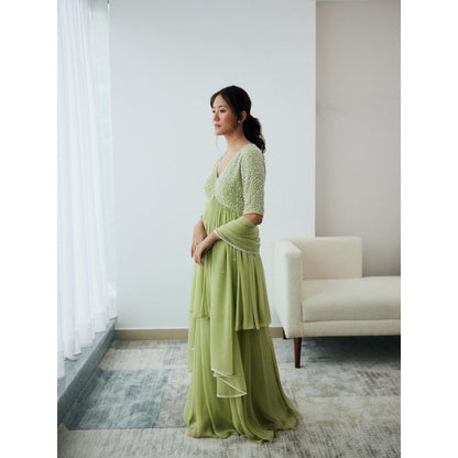 Lavanya Ahuja New Leaf Kurta and Sharara with Dupatta (Set of 3)