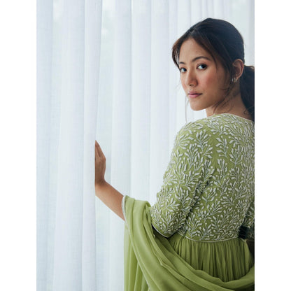 Lavanya Ahuja New Leaf Kurta and Sharara with Dupatta (Set of 3)