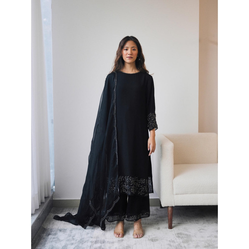 Lavanya Ahuja Midnight Kurta and Pant with Dupatta (Set of 3)