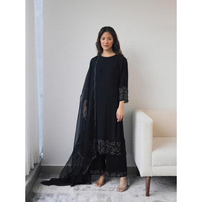 Lavanya Ahuja Midnight Kurta and Pant with Dupatta (Set of 3)