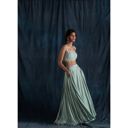 Lavanya Ahuja Scallop Detail Lehenga & Blouse with Dupatta (Set of 3)