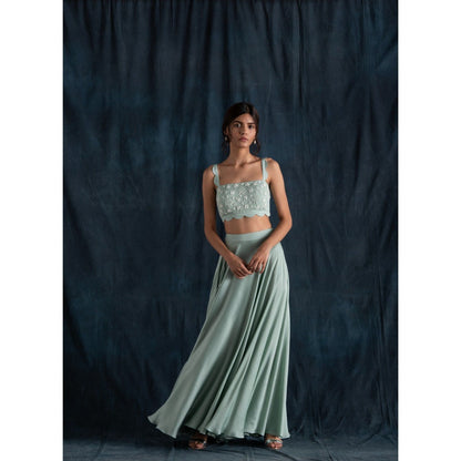 Lavanya Ahuja Scallop Detail Lehenga & Blouse with Dupatta (Set of 3)