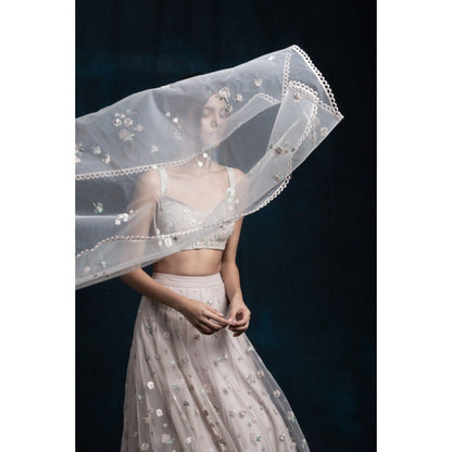 Lavanya Ahuja Soft Embroidered Lehenga & Blouse with Dupatta (Set of 3)