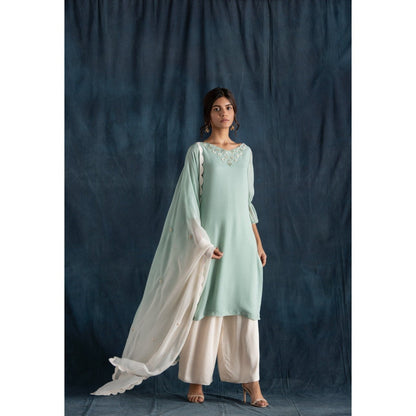 Lavanya Ahuja Green Kurta & Palazzo with Dupatta (Set of 3)