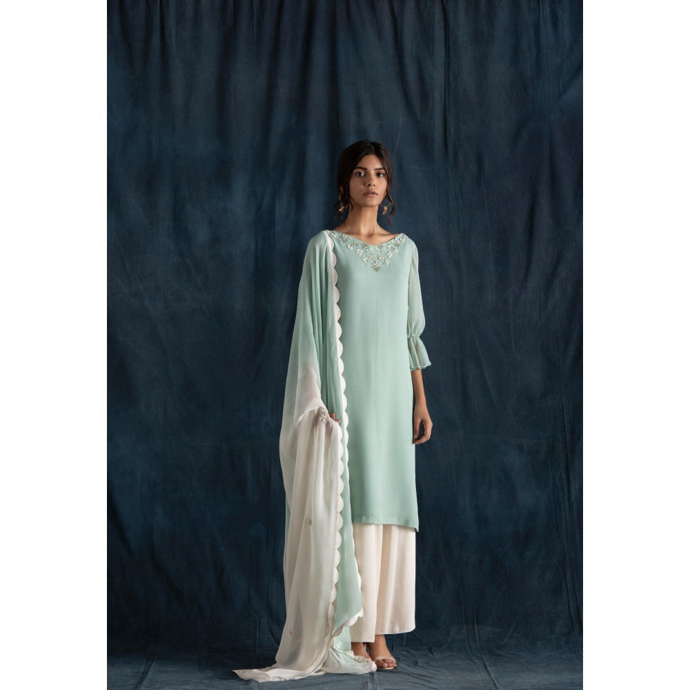 Lavanya Ahuja Green Kurta & Palazzo with Dupatta (Set of 3)