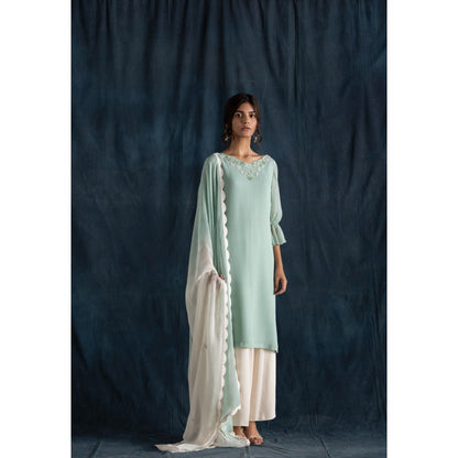 Lavanya Ahuja Green Kurta & Palazzo with Dupatta (Set of 3)