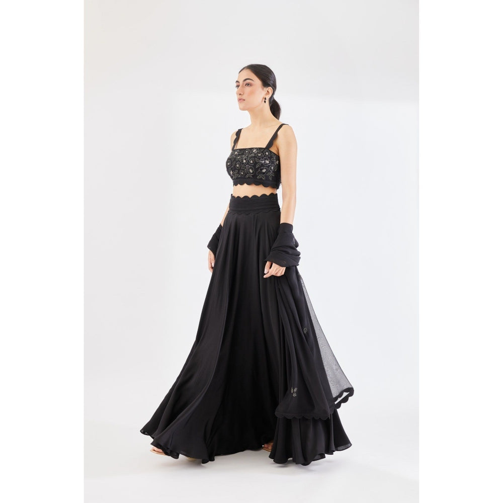 Lavanya Ahuja Midnight Cloudland Lehenga & Blouse with Dupatta (Set of 3)